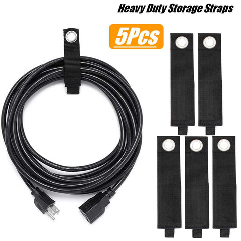 5Pcs Heavy Duty Storage Straps Extension Cord Holder Organizer