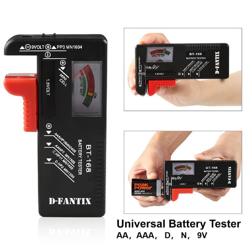 AA, AAA, D, N, 9V, 6F22 Batteries Button Cell Batteries Universal Battery Tester