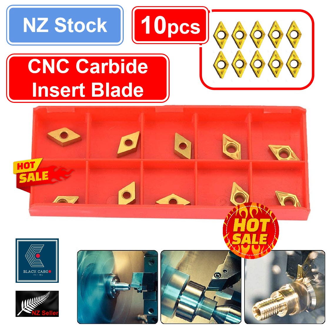 50-Piece DCMT070204 Carbide Inserts - 251 Grade, For Lathe Turning And Boring Tools