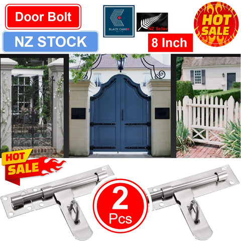 2Pcs Stainless Steel Door Latch Barrel Bolt Hasp Stapler Gate Safety Lock