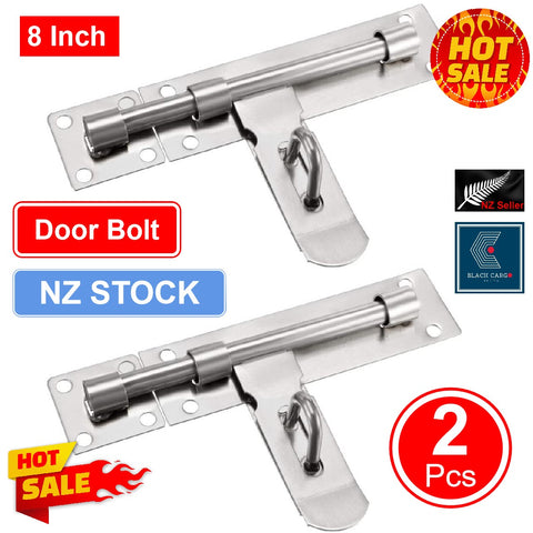 2Pcs Stainless Steel Door Latch Barrel Bolt Hasp Stapler Gate Safety Lock