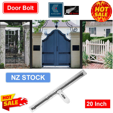 50cm Door Slide Lock Latch Barrel Bolt Hasp Stapler Gate Safety Stainless