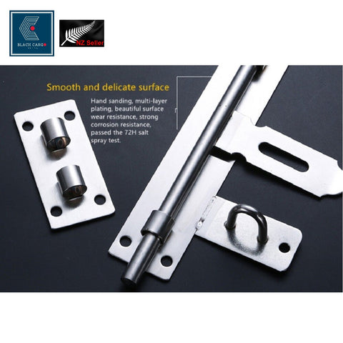 50cm Door Slide Lock Latch Barrel Bolt Hasp Stapler Gate Safety Stainless