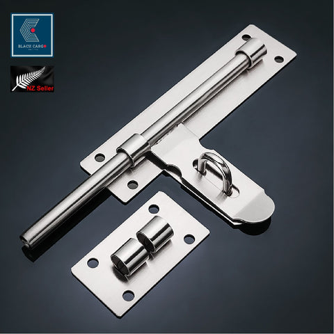 50cm Door Slide Lock Latch Barrel Bolt Hasp Stapler Gate Safety Stainless