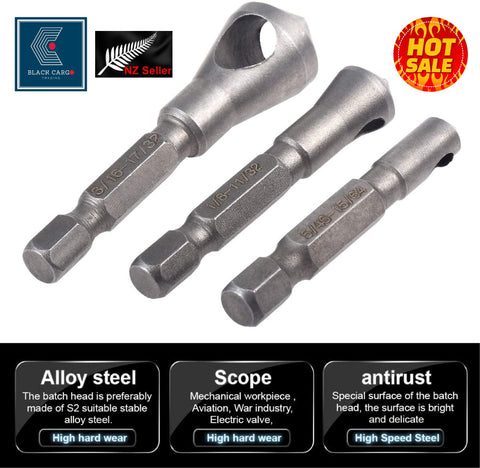 3Pcs Countersink Sinker Drill Bit Set 90 Degree High Speed Steel 5/64, 3/16, 1/8