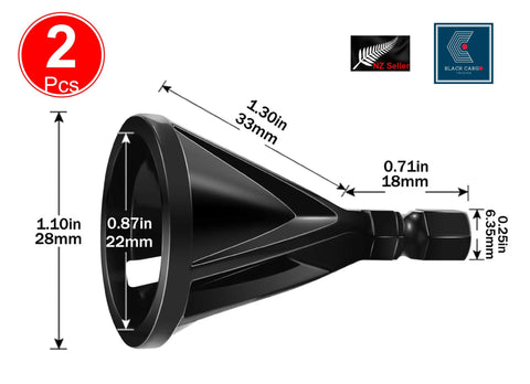 2Pcs Deburring External Chamfer Tool Drill Bit 12mm-22mm Bolt Threads Repair