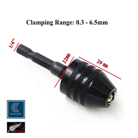 Drill Chuck Bit 1/4 Inch Hex Shank Drill Adapter 0.3-6.5 mm Impact Drill Tool