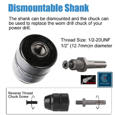 Drill Chuck Bit 1/4 Inch Hex Shank Drill Adapter 0.3-6.5 mm Impact Drill Tool