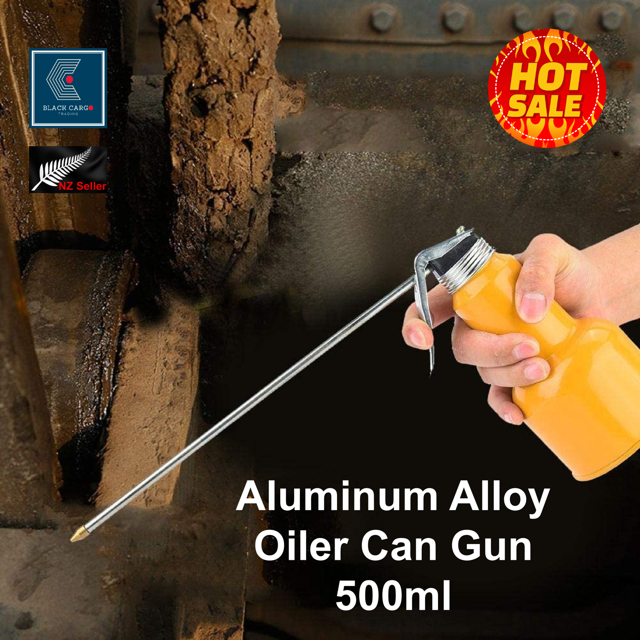 Aluminum Alloy High Pressure Machine Oiler Can Gun with Long Nozzle - Referdeal