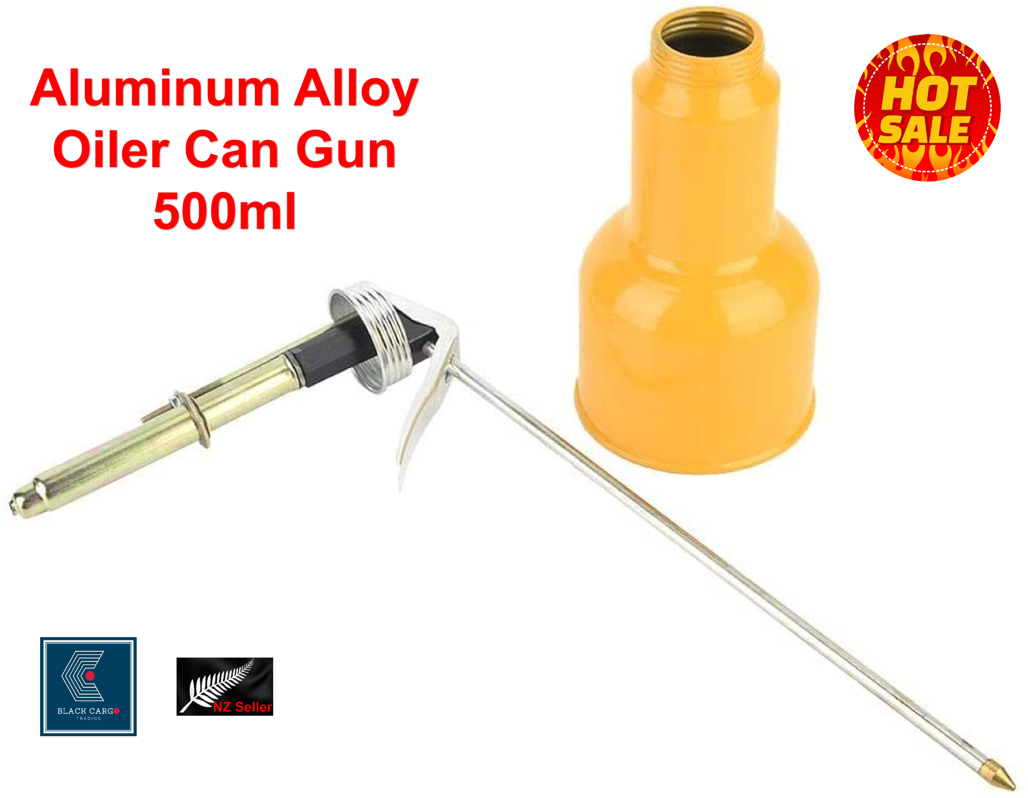Machine Oil Can Aluminum Alloy High Pressure Machine Oil Can Gun with Long Nozzle ...