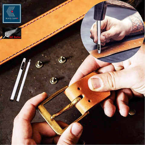 11pcs Leather Snap Rivet Setter Eyelet Punch Hole DIY Leather Crafts Tools