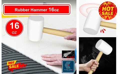 16oz white rubber mallet Rubber Hammer With Wooden Handle
