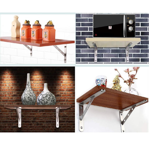 2pack 150mm Solid Floating Shelves Wall Hanging Shelves Stainless Steel Brackets