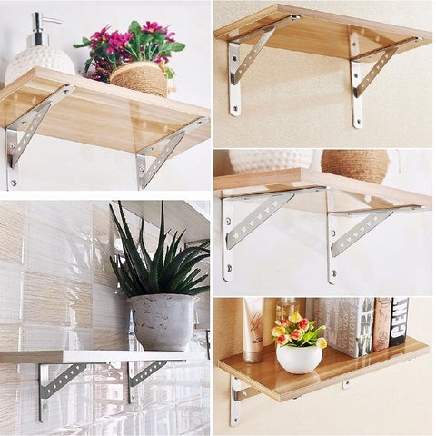 2pack 150mm Solid Floating Shelves Wall Hanging Shelves Stainless Steel Brackets