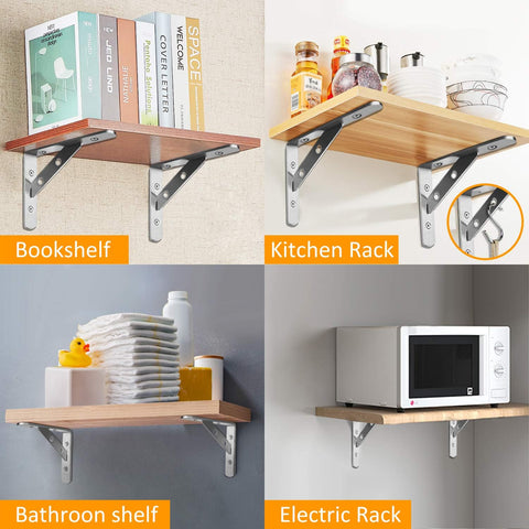 2pack 150mm Solid Floating Shelves Wall Hanging Shelves Stainless Steel Brackets