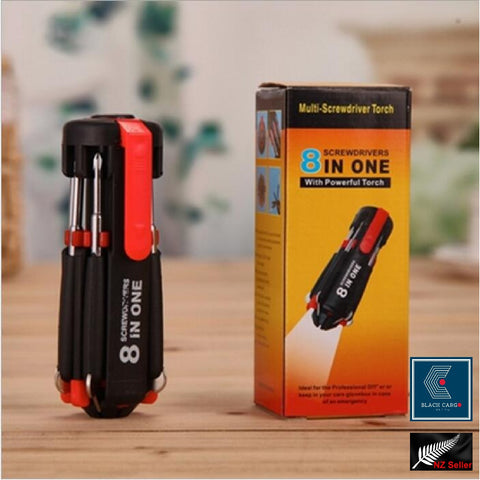 Universal Pocket Multifunction Folding Screwdriver Tools Set T4-15 LED torch