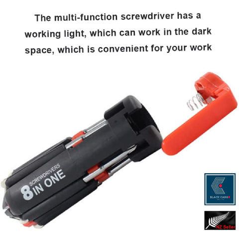Universal Pocket Multifunction Folding Screwdriver Tools Set T4-15 LED torch