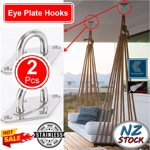 2Pcs Eye Plate Hooks Ceiling Hooks Marine Hardware Hooks Sun Shade Sail Fixing 2 Pcs Diamond
