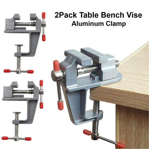 2Pack Portable Table Vice Craft Bench Vise Work Bench Clamp Lock Swivel Tool
