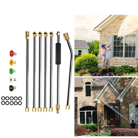 Pressure Washer 228cm Universal Extension Wand Kit Set Power Washer Accessories