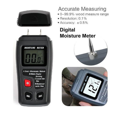 Digital Wood Moisture Meter Handheld LCD Moisture Tester