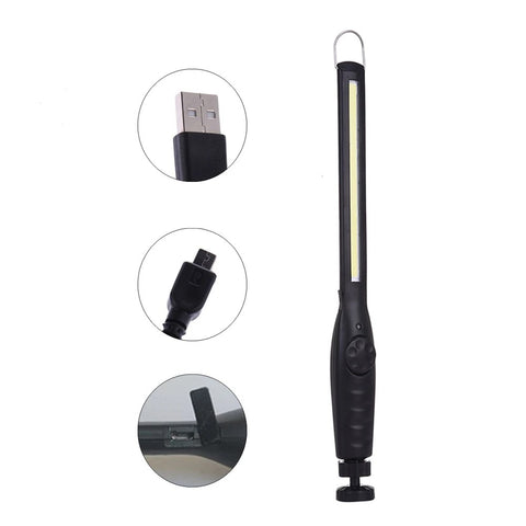 Portable COB Flashlight Torch USB Rechargeable LED Work Light with Magnet