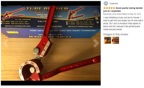 3-in-1 Pipe Bender 5/16 1/4 3/8 Inch 180 Degree Manual Tube Bending Tool