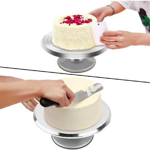 Aluminium Alloy Revolving Cake Stand 12 Inch Rotating Cake Turntable Cupcake
