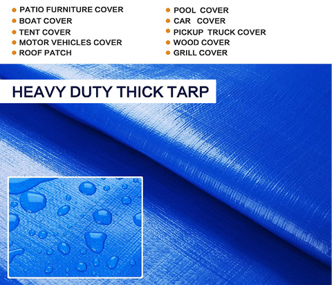 Heavy Duty Tarpaulin Covers Tarp Waterproof 1.9m x 3.8m