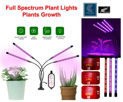LED Grow Lights Full Spectrum Indoor Plants 4 Heads lamp For Fruit Veg Flowers