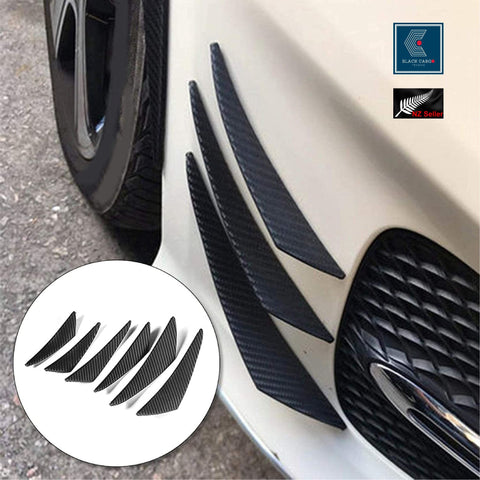 Car Front Bumper Lip Carbon Fiber Spoiler Diffuser Fin Canards Splitters 6Pcs - Referdeal