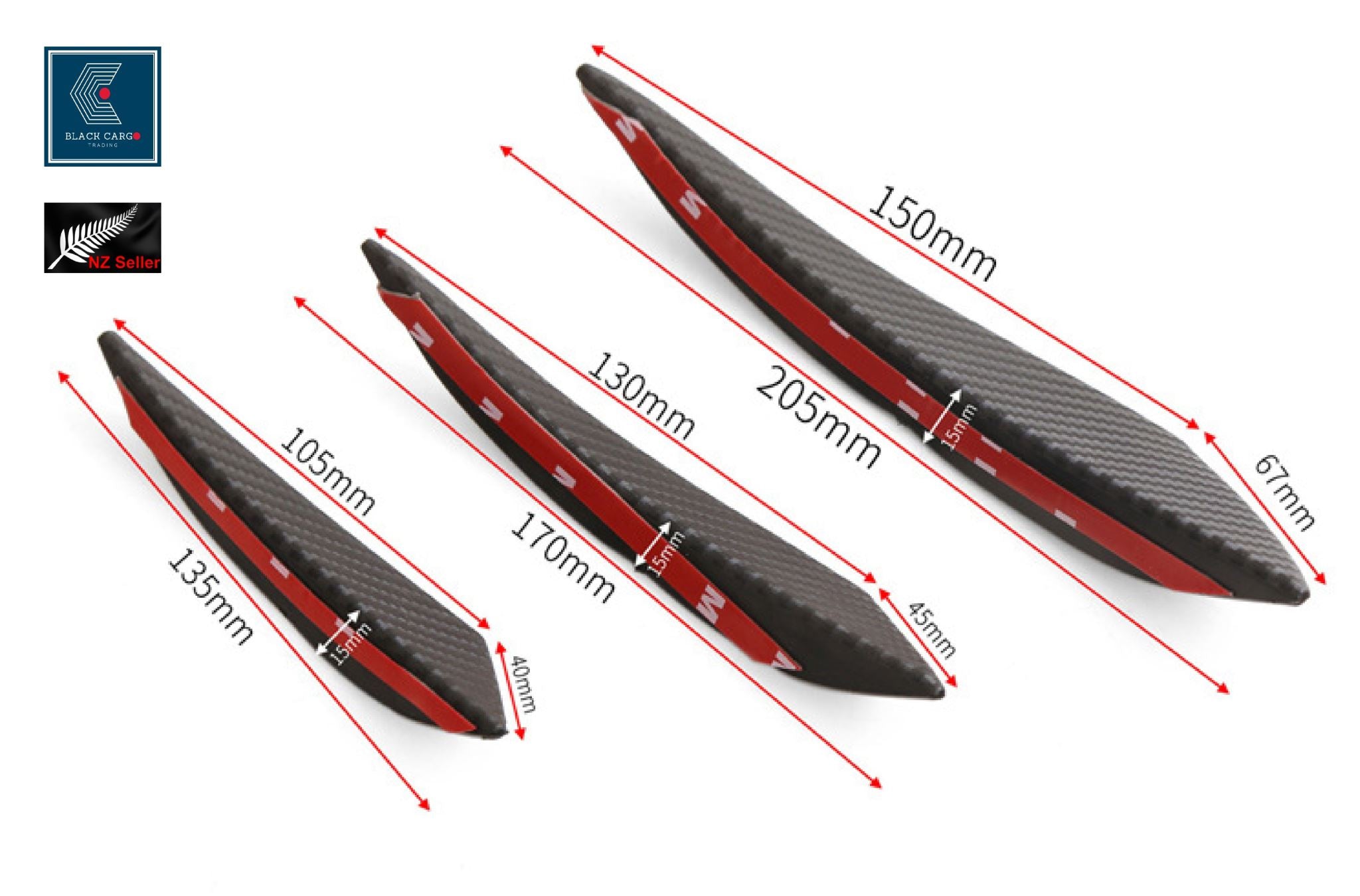 Car Front Bumper Lip Carbon Fiber Spoiler Diffuser Fin Canards Splitters 6Pcs - Referdeal