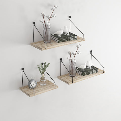Set of 3Pcs Hanging Shelves Floating Shelves Hanging Shelves with Metal Bracket