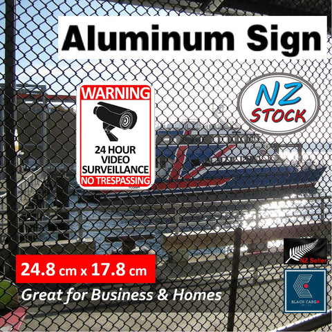 24 Hour Video Surveillance Sign No Trespassing CCTV Warning Sign Security Camera Sign - Referdeal