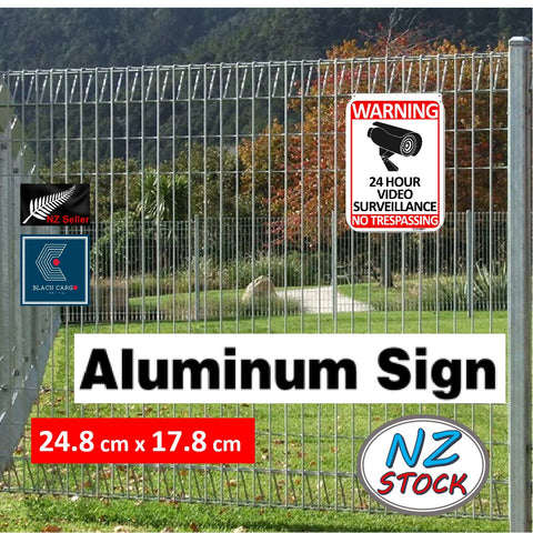 24 Hour Video Surveillance Sign No Trespassing CCTV Warning Sign Security Camera Sign - Referdeal