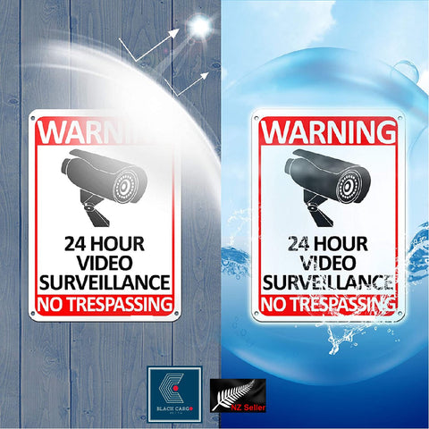 24 Hour Video Surveillance Sign No Trespassing CCTV Warning Sign Security Camera Sign - Referdeal