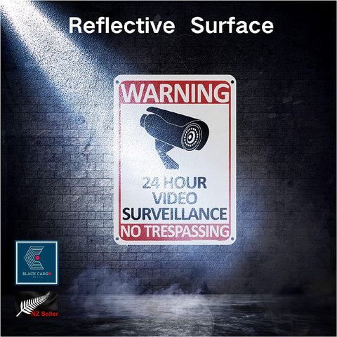 24 Hour Video Surveillance Sign No Trespassing CCTV Warning Sign Security Camera Sign - Referdeal