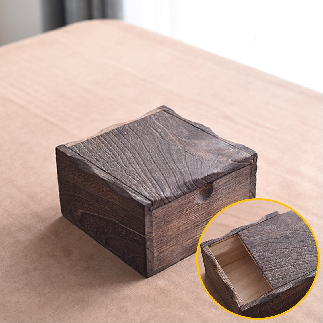 Rusty Wood Box Wooden Textured Rust Brown Tea Bag Organizer Box Tea Bags Caddy Gift B ...