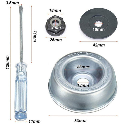 8 Inch Steel Wire Rotary Brush Cutter Trimmer Head Weed Blade Cutter with Universal Adapter Kit