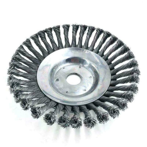 8 Inch Steel Wire Rotary Brush Cutter Trimmer Head Weed Blade Cutter with Universal Adapter Kit