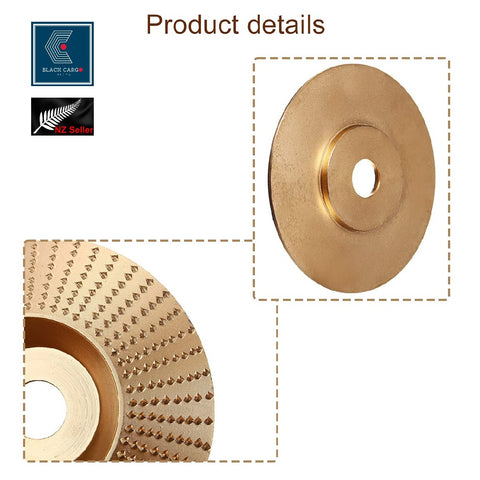 2Pcs Angle Grinder Tungsten Carbon Steel Wood Carving Disc Set with 7/8" Arbor Gold