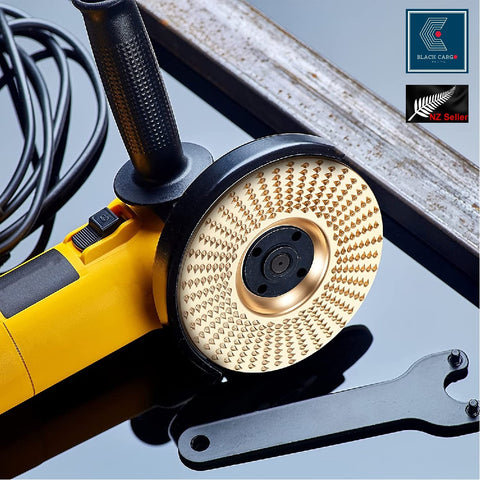 2Pcs Angle Grinder Tungsten Carbon Steel Wood Carving Disc Set with 7/8" Arbor Gold