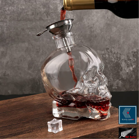 Crystal Glass Skull Whiskey Decanter Wine Decanter Skull Liquor Bottle 750ml