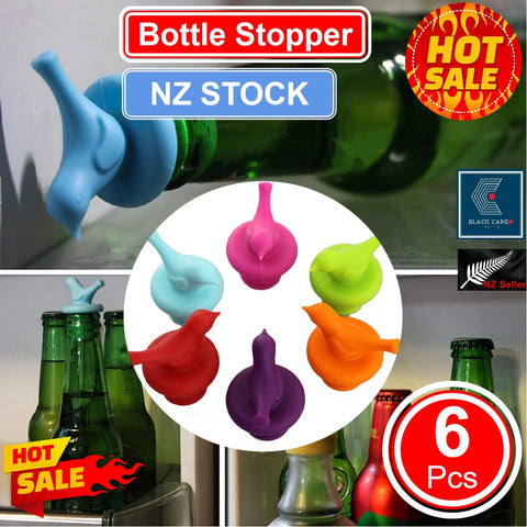 6Pcs Wine Stopper Silicone Bird Wine Bottle Stopper