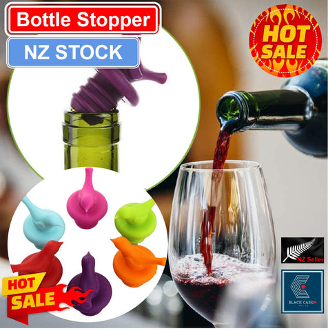 6Pcs Wine Stopper Silicone Bird Wine Bottle Stopper