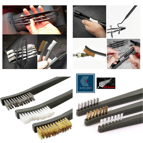 Universal Rifle Pistol Gun Cleaning Kit 7Pcs Cleaner Tool Wire Brushes Pick Set
