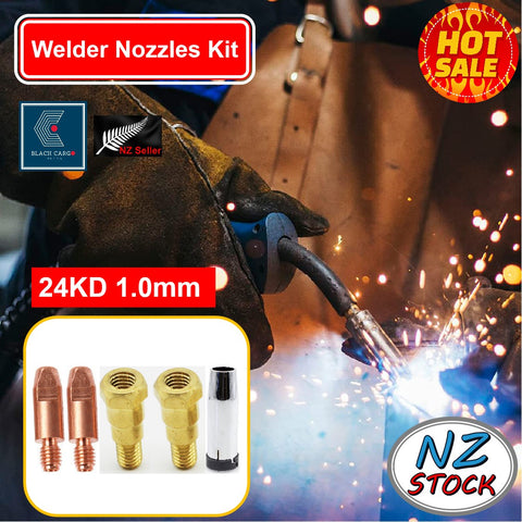 5Pcs 24KD Contact Nozzles Tip 1.0mm Gas Diffuser Welding Gun Accessory Kits