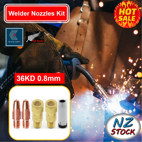 5Pcs 36KD Contact Nozzles Tip 0.8mm Gas Diffuser Welding Gun Accessory Kits