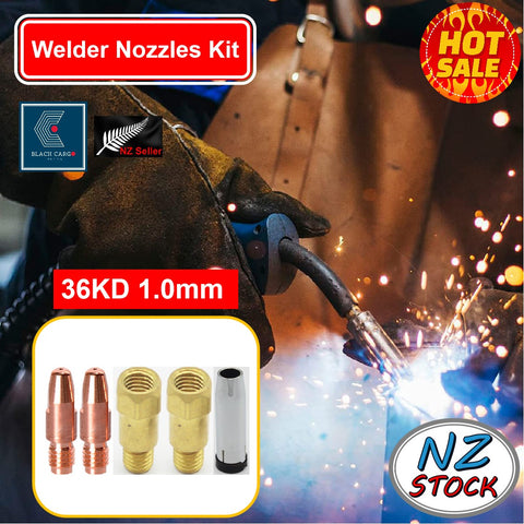 5Pcs 36KD Contact Nozzles Tip 1.0mm Gas Diffuser Welding Gun Accessory Kits