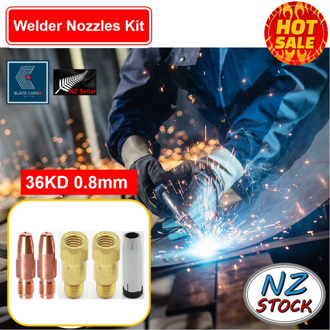 5Pcs 36KD Contact Nozzles Tip 1.0mm Gas Diffuser Welding Gun Accessory Kits